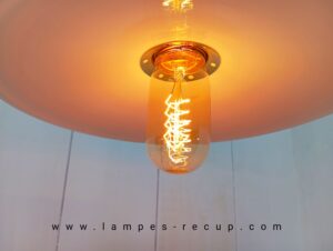 Suspension opaline vintage lisse prête a poser