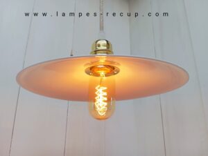 Suspension opaline vintage lisse prête a poser