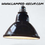 Suspension industrielle vintage émaillée noire 