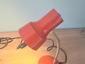 Lampe de chevet vintage Orange Corail électricité reconditionnée – Image 3