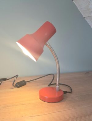 Lampe de chevet vintage Orange Corail électricité reconditionnée – Image 5