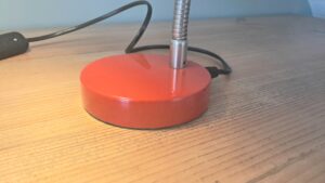 Lampe de chevet vintage Orange Corail électricité reconditionnée – Image 6