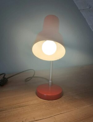 Lampe de chevet vintage Orange Corail électricité reconditionnée – Image 7