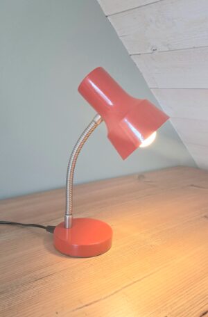 Lampe de chevet vintage Orange Corail électricité reconditionnée – Image 8