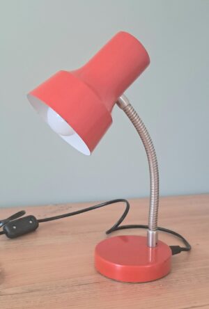 Lampe de chevet vintage Orange Corail électricité reconditionnée – Image 10