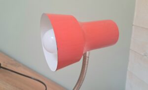 Lampe de chevet vintage Orange Corail électricité reconditionnée – Image 12