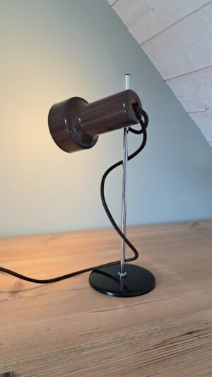 Lampe de chevet vintage année 70 Marron et noire reconditionnée – Image 11