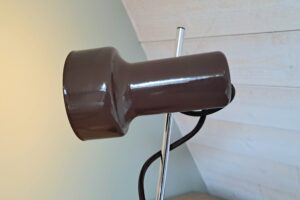 Lampe de chevet vintage année 70 Marron et noire reconditionnée – Image 9