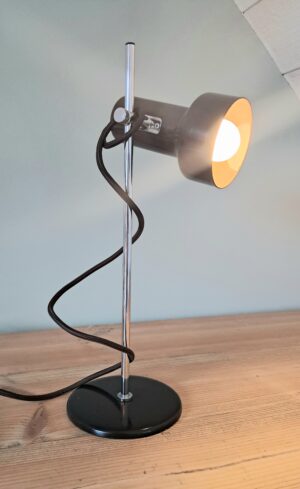 Lampe de chevet vintage année 70 Marron et noire reconditionnée – Image 5