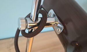Lampe de chevet vintage année 70 Marron et noire reconditionnée – Image 13