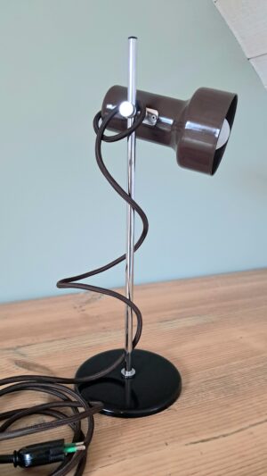 Lampe de chevet vintage année 70 Marron et noire reconditionnée – Image 6