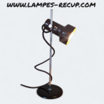 Lampe de chevet vintage année 70 Marron et noire reconditionnée
