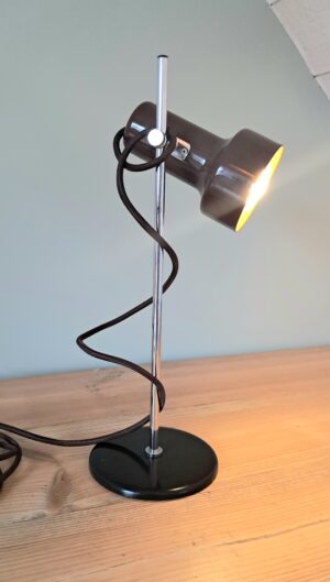 Lampe de chevet vintage année 70 Marron et noire reconditionnée – Image 4