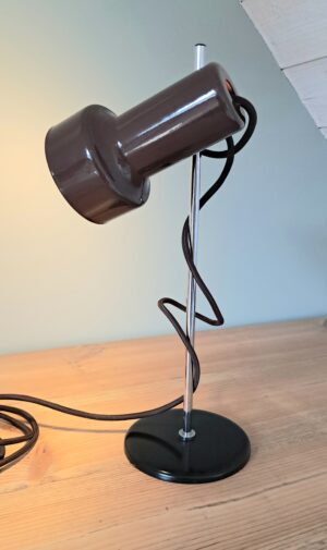 Lampe de chevet vintage année 70 Marron et noire reconditionnée – Image 3